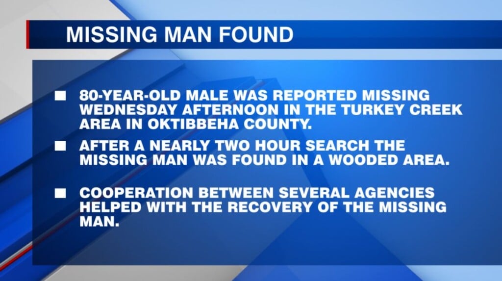 Cooperation between multiple agencies led to 80-year-old man's recovery in Oktibbeha Co.