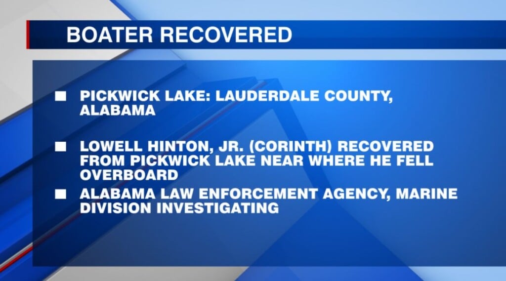 UPDATE: Body of Corinth man recovered from Pickwick Lake