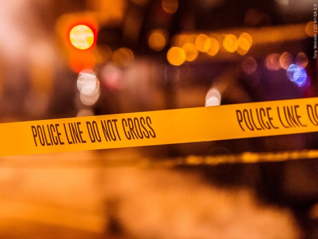 Crime tape scene