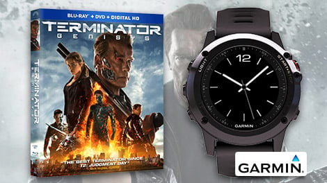 One grand prize winner will receive a copy of Terminator Genisys on Blu-Ray, DVD and Digital HD combo pack, a Garmin Fenix 3 multi-sport training GPS watch and $200 in VISA giftcards! 29 runners up will receive a copy of Terminator Genisys!