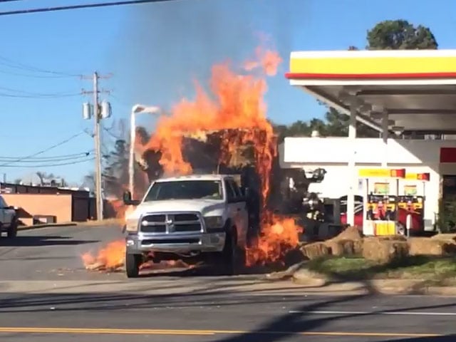 Huntersville gas station fire