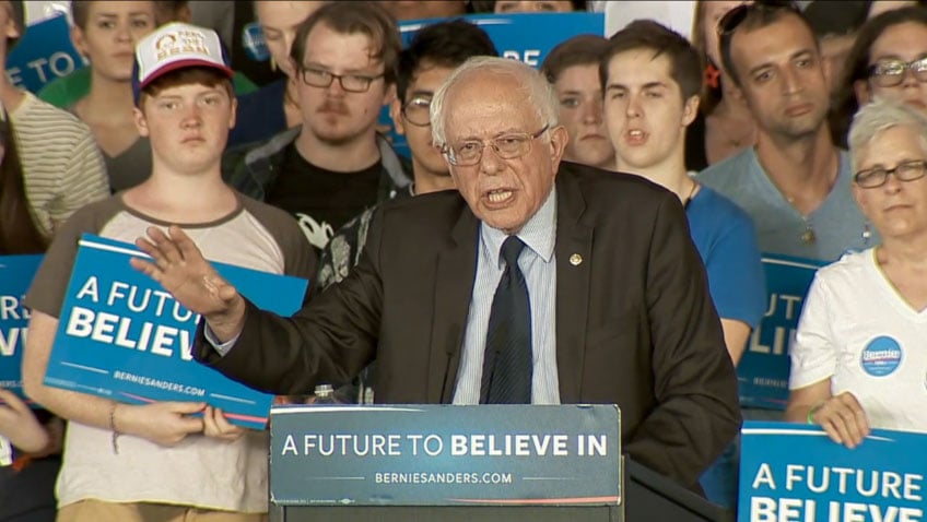 Bernie Sanders hosted a campaign rally at PNC Music Pavilion in Charlotte, North Carolina