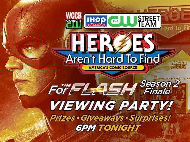 The Flash Season 2 Finale Viewing Party At Heroes Aren't Hard To Find comic book store