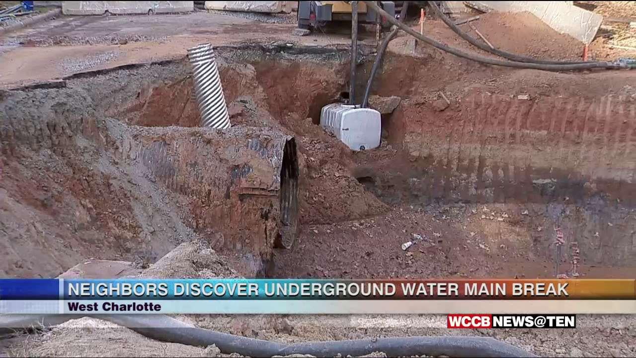 Charlotte Water Main Break , Water main break shuts down road in ...