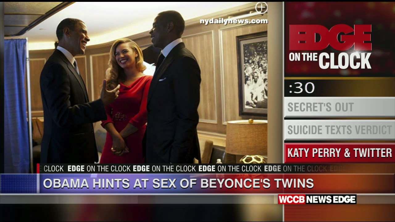 Edge On The Clock Obama Hints At Sex Of Jay Z And Beyonce S Twins Wccb Charlotte S Cw