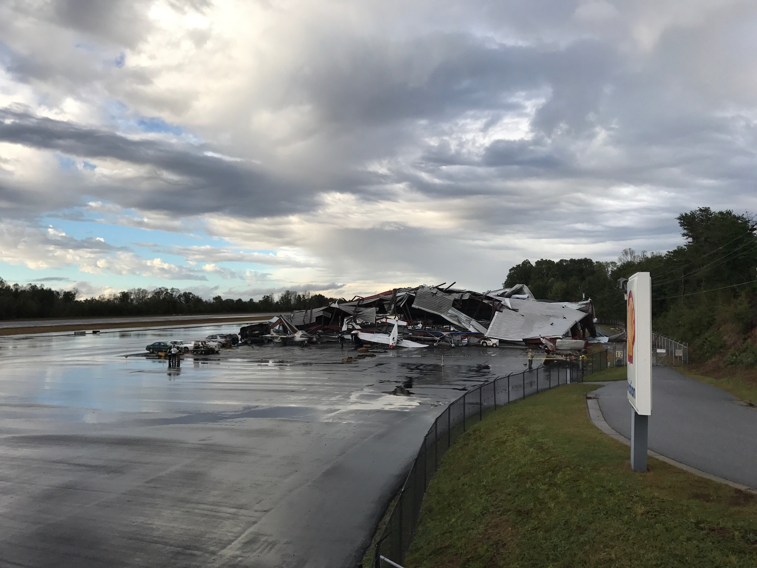 Hickory Airport Hangar Damage Via Hickory Regional Airport WCCB
