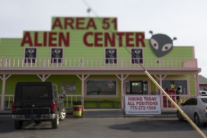 the Area 51 Alien Center in Amargosa Valley, Nevada, about 90 miles north of Las Vegas