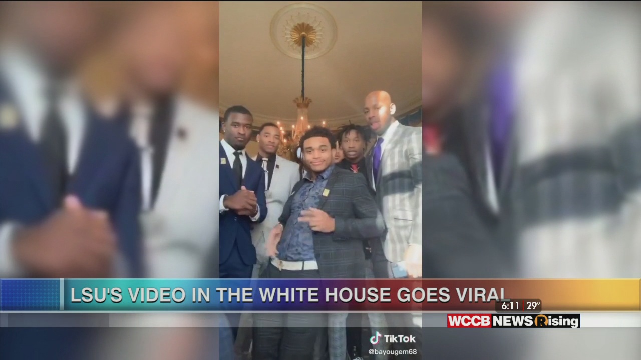 Viral Videos Man Honors The American Flag & LSU Dances At White House