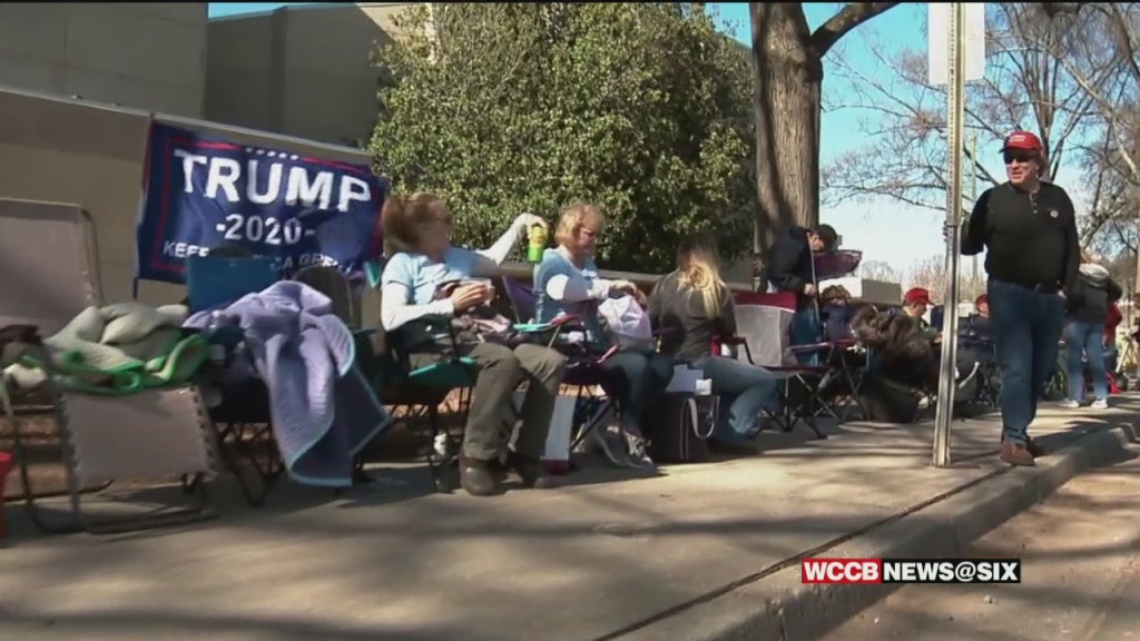 Supporters Camping Out A Day Before Trump Rally In Charlotte