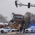 Arkansas State Police And Other First Responders Survey The Damage In Jonesboro, Ark., Saturday, March 28, 2020,