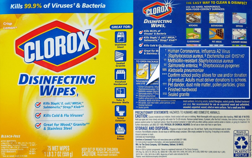 CLOROX Disinfecting Wipes Front + Coronavirus Highlight - WCCB ...