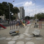 A Man Sleeps On A Bench At A Deserted Playground Amid A Nationwide Quarantine To Slow The Spread Of The New Coronavirus, In Caracas, Venezuela