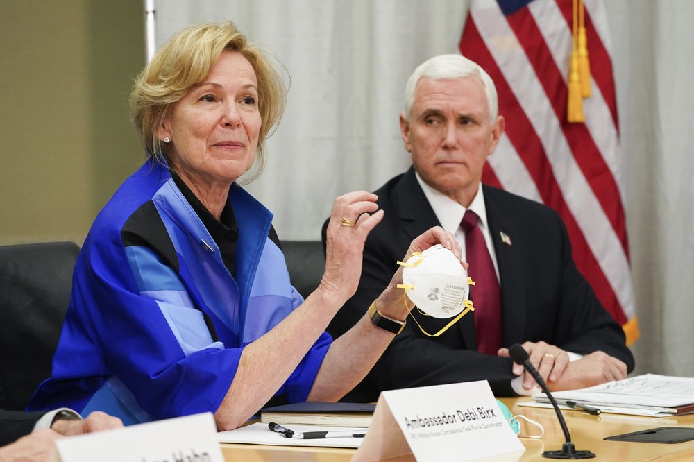 Dr. Deborah Birx, Ambassador And White House Coronavirus Response Coordinator, Holds A 3m N95 Mask As Vice President Mike Pence Visits 3m Headquarters In Maplewood, Minn