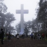 People Gather At The Mount Davidson Cross In San Francisco, April 12, 2020