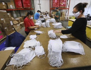 Inishing And Packing Face Masks At The Georgia Expo In Suwanee, Ga