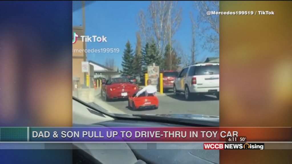 Viral Videos: Dad & Son Pull Up To Drive Thru In Toy Car