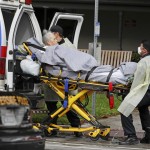 A Patient At The Magnolia Rehabilitation And Nursing Center In Riverside, Calif., Is Evacuated To A Waiting Ambulance
