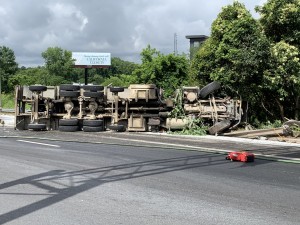 Overturned Tractor Trailer