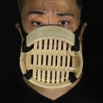 Edmond Kok, A Hong Kong Theater Costume Designer And Actor, Wearing A Face Mask Made From Chinese Bamboo Steamer In Hong Kong