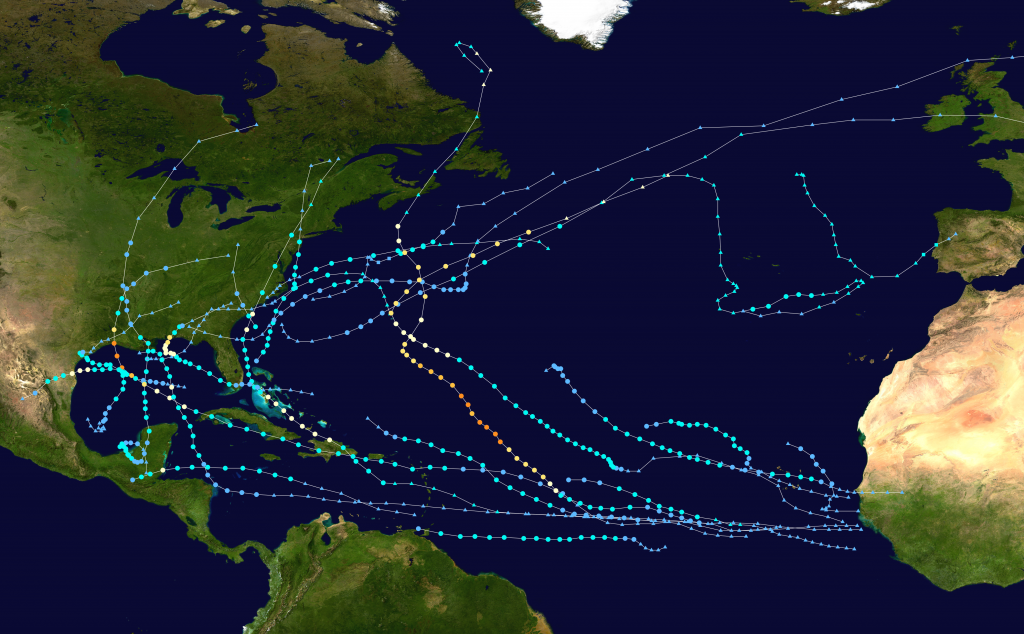 2020 Atlantic Hurricane Season Summary Map