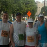 Ann Short Peachtree Road Race With Both Sons Brad & Adam And Daughter In Law Angie