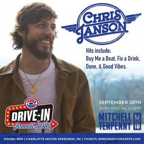 Charlotte Motor Speedway Drive In Chris Janson Logo