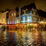 A Lone Man Sits In Front Of A Bar In The Main Party Spot In The Alt Sachsenhausen District In Frankfurt, Germany, Friday, Oct. 23