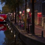 A Red Heart Carries A Social Distancing Message In A Near Empty Red Light District In Amsterdam, Netherlands, Friday, Oct. 23