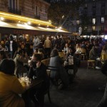 Parisians Take A Drink On The Terrace Of A Restaurant Before The Nightly Curfew Due To The Restrictions Against The Spread Of Coronavirus, In Paris, France, Friday, Oct. 23,