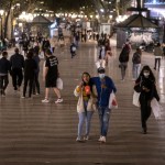 Pedestrians Walk Along Las Ramblas Of Barcelona, Where Terraces, Restaurants And Bar Are Closed Due To The Resurgence Of The New Coronavirus On Friday, Oct. 23