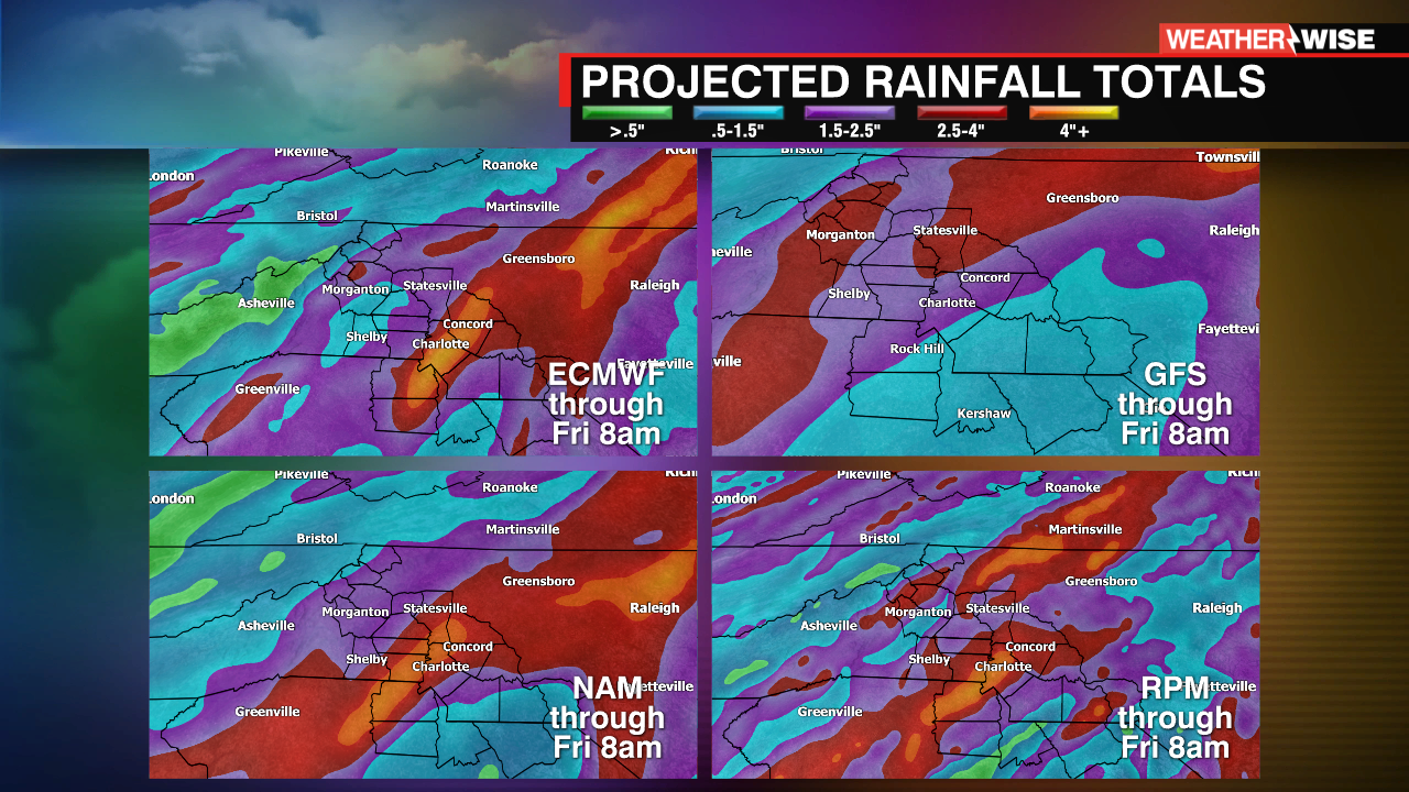 4 Panel Rain Totals WCCB Charlotte's CW