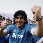 Argentine Soccer Superstar Diego Armando Maradona Cheers After The Napoli Team Clinched Its First Italian Major League Title In Naples, Italy, On May 10, 1987