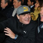 Diego Maradona, Left, Gestures As He Stands Next To Italian Former Soccer Player Giancarlo Antognoni In Florence, Italy, On Jan. 17, 2017