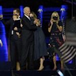 President Elect Joe Biden, Cente, With His Wife Jill Biden And Members Of This Family On Stage, Saturday, Nov. 7, 2020, In Wilmington, Del. (ap Photo Andrew Harnik, Pool)