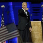 President Elect Joe Biden Gestures On Stage After Speaking, Saturday, Nov. 7, 2020, In Wilmington, Del. (ap Photo Andrew Harnik, Pool)