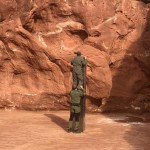 Utah State Workers Checking Out A Metal Monolith That Was Found Installed In The Ground In A Remote Area Of Red Rock In Utah Ap 03