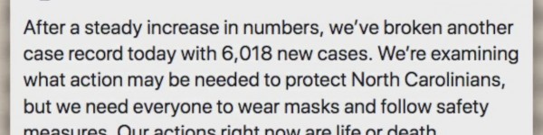 Political Wrap: Will Governor Cooper Re Implement Covid Restrictions?