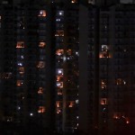 Balconies Are Illuminated With Candles And Torches To Mark The Country's Fight Against The Coronavirus In Greater Noida, A Suburb Of New Delhi, India