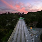 Lanes Are Empty On The 110 Arroyo Seco Parkway That Leads To Downtown Los Angeles On April 26, 2020