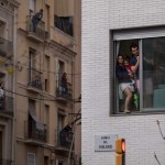 People Stand In Their Balconies During A Nationwide Confinement To Counter The Coronavirus In Barcelona, Spain
