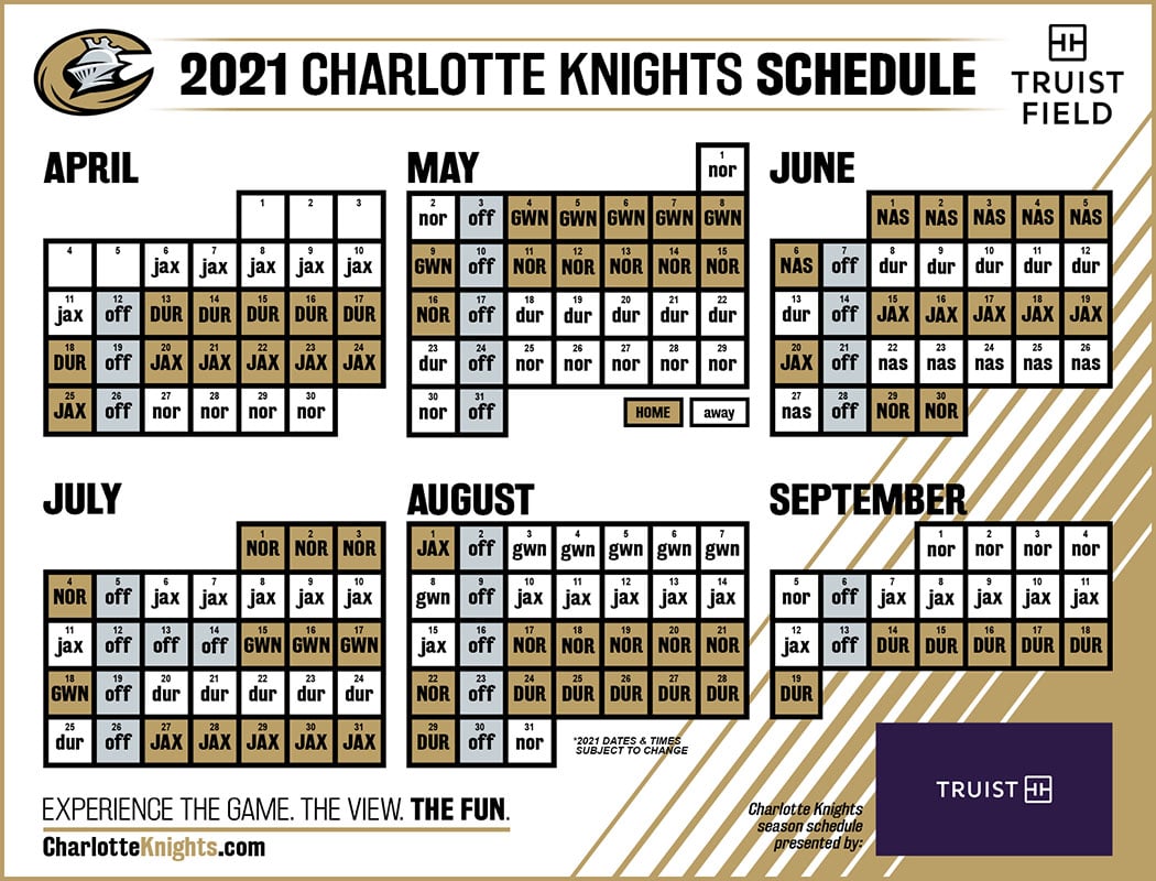 2021 Charlotte Knights Schedule (Truist) - WCCB Charlotte's CW