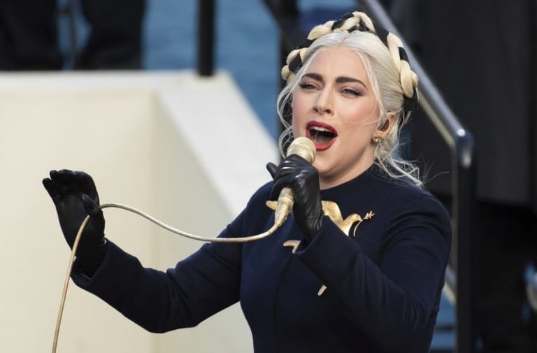 File In This Wednesday Jan 20 2021 File Photo Lady Gaga Sings The National Anthem During