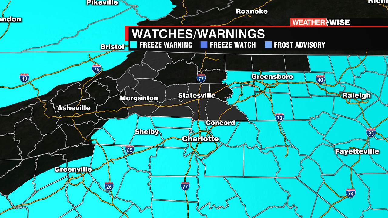 Freeze Warning in Effect as Winter Makes a Comeback - WCCB Charlotte