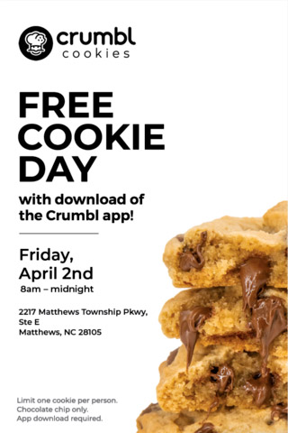 Satisfy Your Cookie Craving With Free Cookies All Day At "Crumbl ...