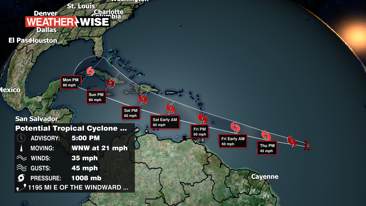 TROPICS: Advisories Begin for Potential Tropical Cyclone Five - WCCB ...