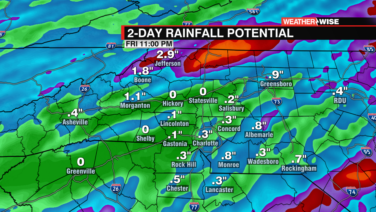 Increasing Rain with Isolated Severe Storms Possible - WCCB Charlotte