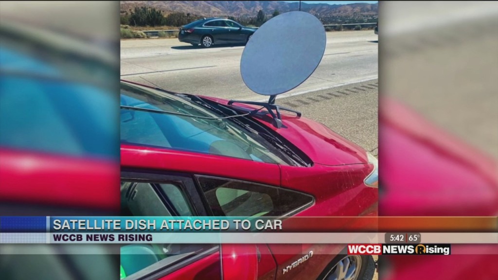 Officer Pulls Over Driver With Satellite Dish On Car