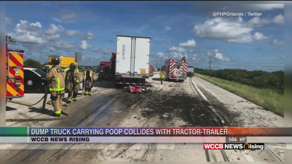 Dump Truck Carrying Manure Collides With Tractor Trailer