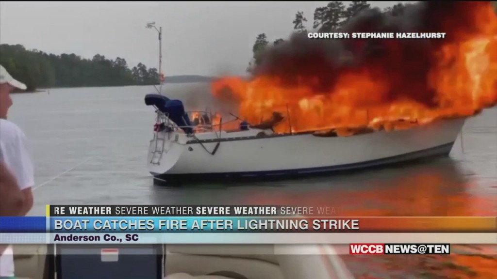 Boat Catches Fire After Lightning Strike On Upstate, Sc Lake