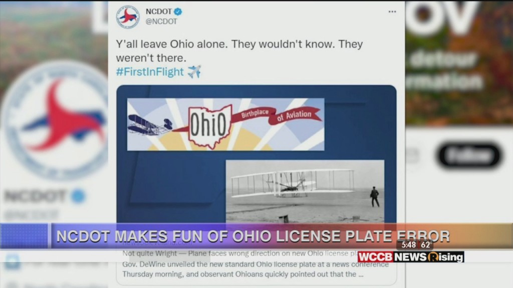 Ncdot Pokes Fun At Mistake On Ohio License Plates